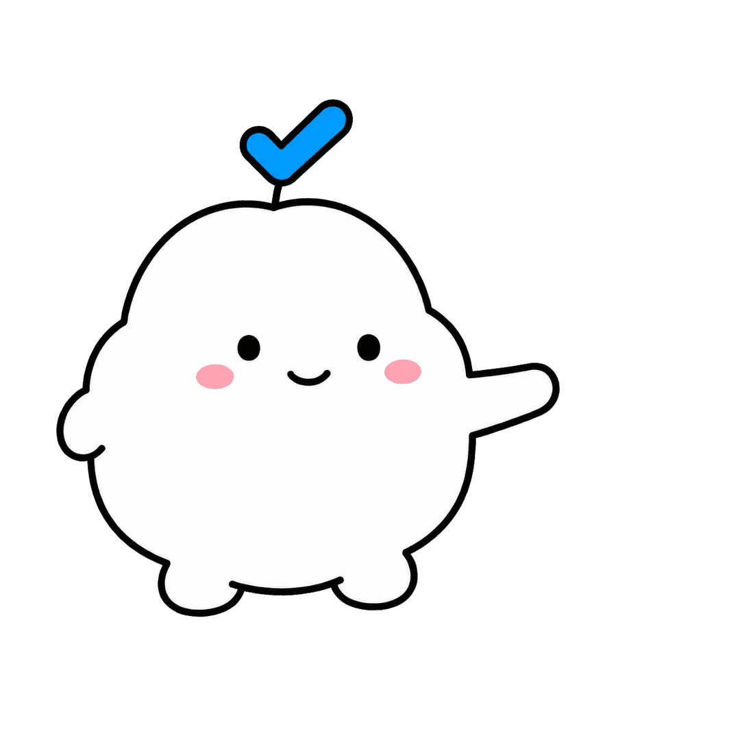 パートナー募集を案内するNew Check公式キャラクターのチェクモ