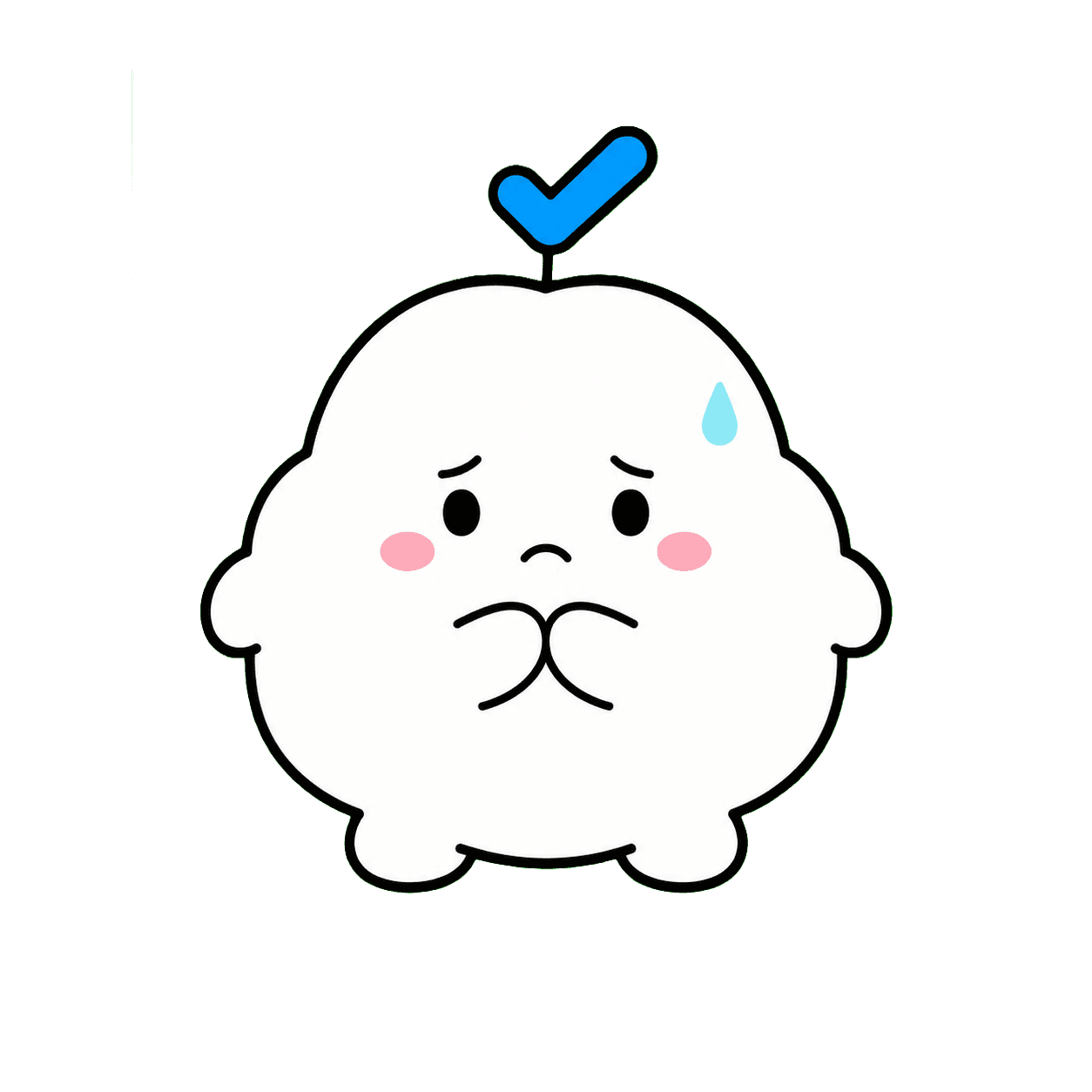 困った表情のチェクモ