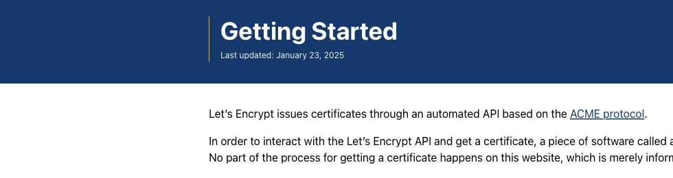 Let’s Encrypt の Getting Started で、証明書提供が free と示されている出典画像